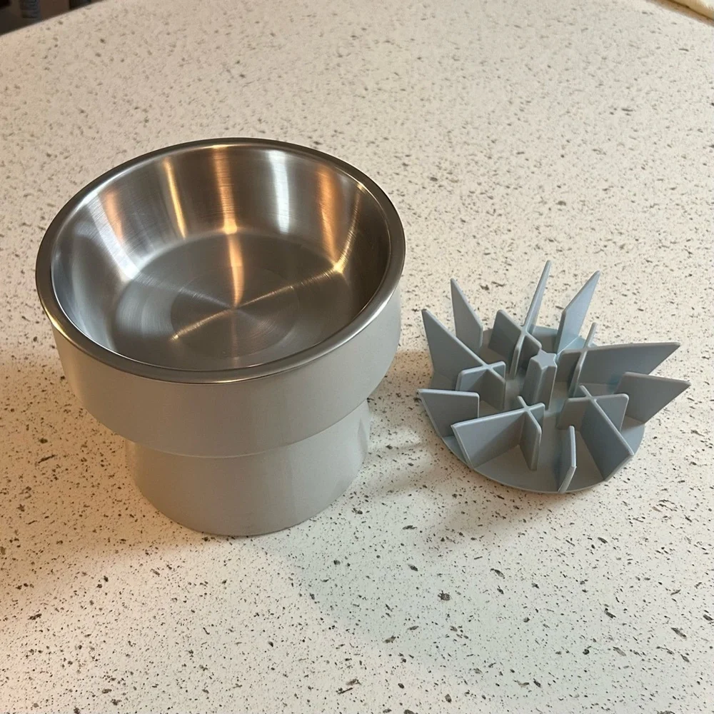 Elevated Pet Food Bowl + Slow Feeder Insert